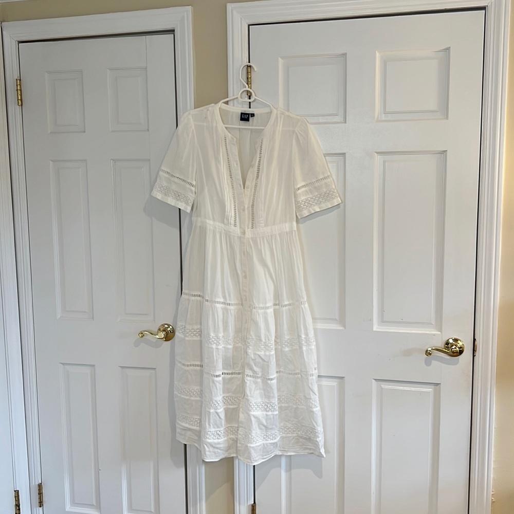 Gap White Midi Dress - Size Medium